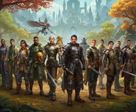 Eine große Gruppe Avatare aus Multyplayer Rollenspielen.